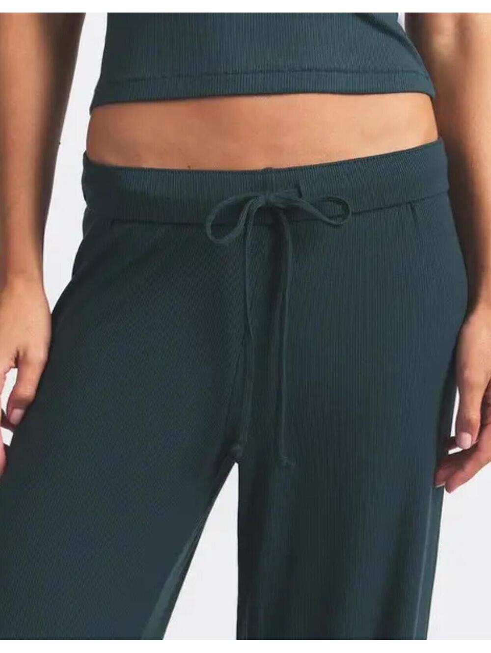 SKIMS Ribbed Lounge Pajama Set in Deep Teal